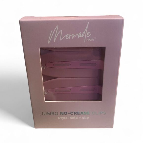 Mermade Hair Jumbo No-Crease Clips – 4-Pack Pink Styling Hold Clips - Picture 1 of 1